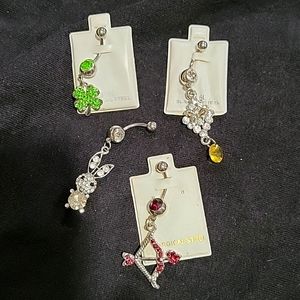 Lot of 4 belly rings